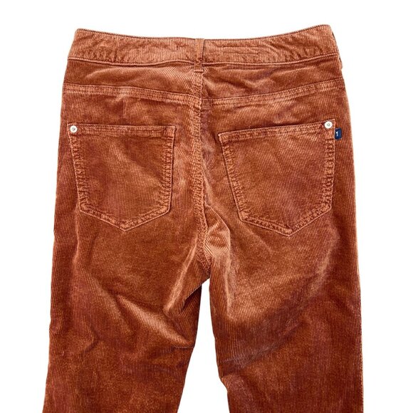 Anthropologie Pilcro The Yaya Rust Orange Corduroy Crop Flared Pants Size 26 - Picture 13 of 16